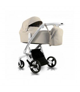 Ibebe ISTOP ECO Leather WHITE Frame IS16 BEIGE Travel System 2in1 / 3in1 / 4in1