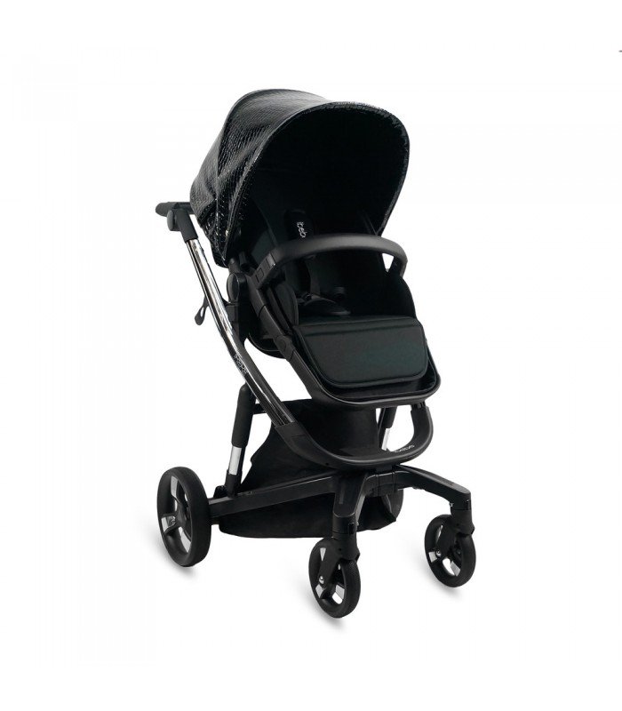 Ibebe ISTOP Eco Leather IS25 Black CHROM Travel System 2in1 / 3in1 / 4in1