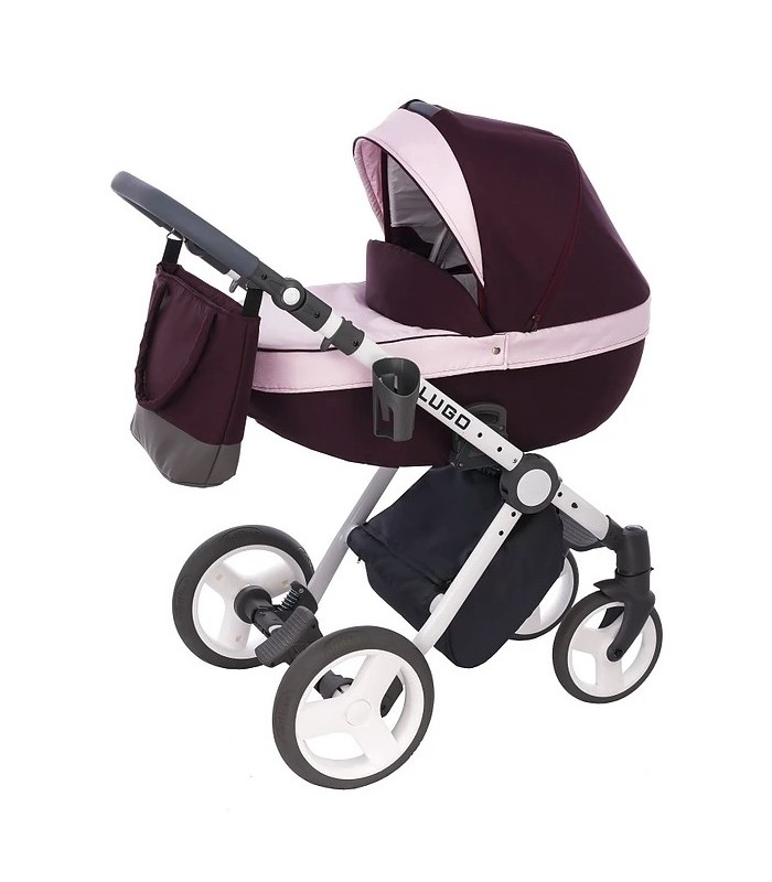 Lugo L01 Purple-Pink-Black Fabric Travel System 2in1 / 3in1 / 4in1