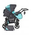 Twist 12 Turquoise-Grey Fabric Travel System 2in1 / 3in1