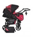 Twist 19 Black-Red-Flowers Fabric Travel System 2in1 / 3in1