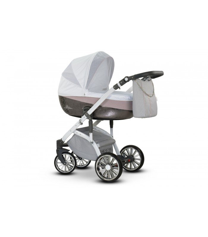 Mau 03 Gold-Grey Leatherette + Fabric Travel System 2in1 / 3in1 / 4in1